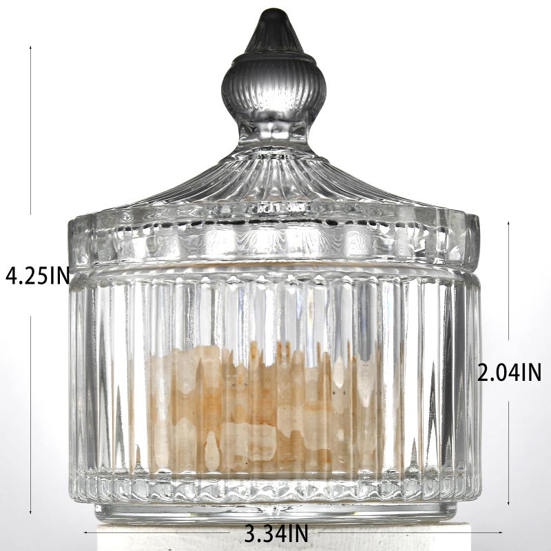 Maxistal Crystal Glass Salt Cellar with Lid â€“ 7oz Clear Salt Box Salt and Pepper bowls, Salt Container Holder for Kitchen, glass Storage jars for Candies, Sugar, Decorative Kitchen & Dining Table Essential - Image 2