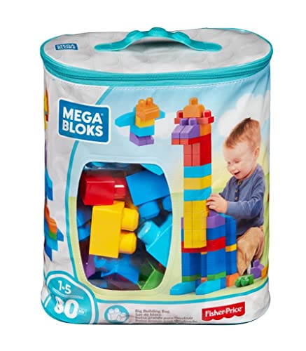 Mega Bloks حقيبة البناء الكبيرة من ميغا بلوكس للمبتدئين، 80 قطعة (كلاسيكي) - Image 4