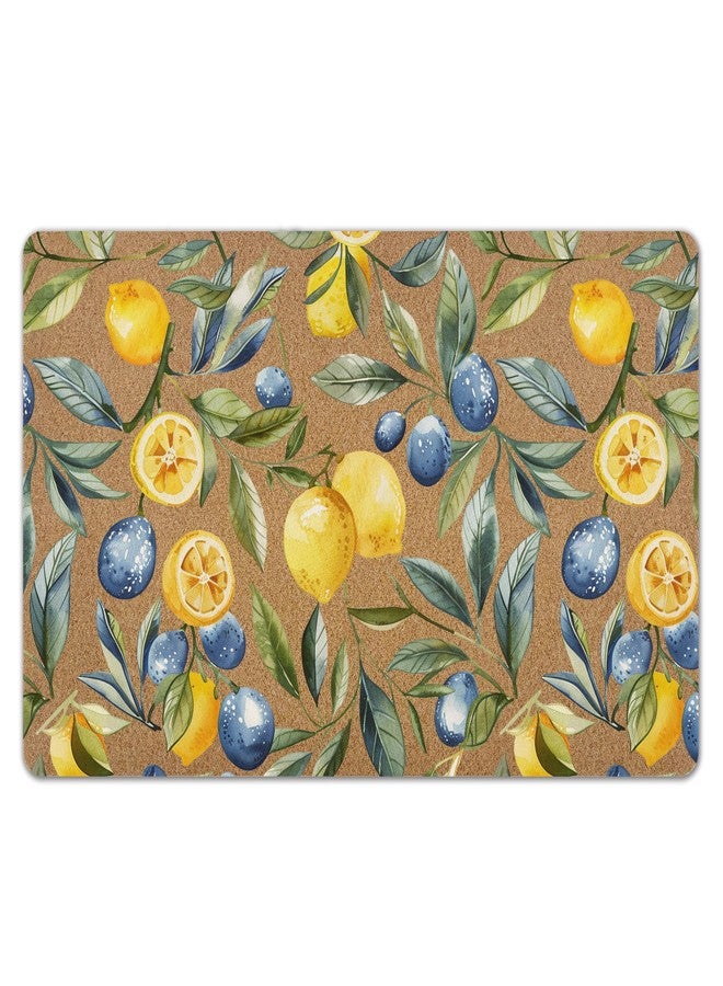 KFXHANGD Mediterranean Lemon Door Mat, Mediterranean Sicilian Lemons Front Door Mat Outside Entrance, Blueberry Lemons Artificial Coir Doormat Rugs for Porch Patio Entry Indoor Entryway, 17x30 Inch - Image 1