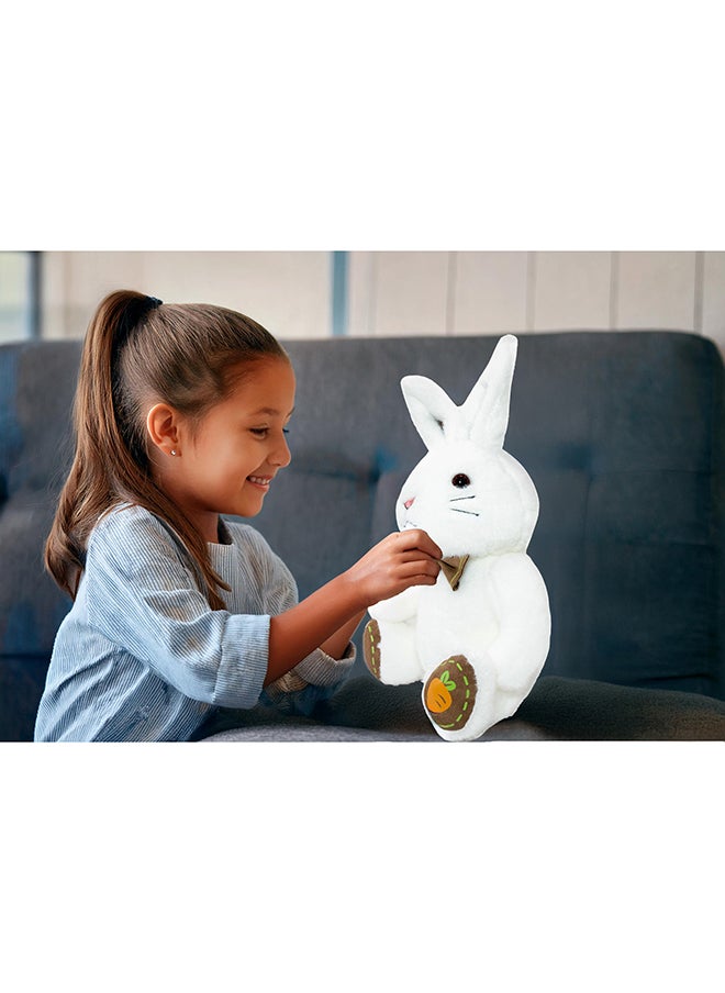 Toto Toys Lovely Bow Collar Long Ears Carrot Rabbit Plush Toy White Color 30 cm  - Image 5
