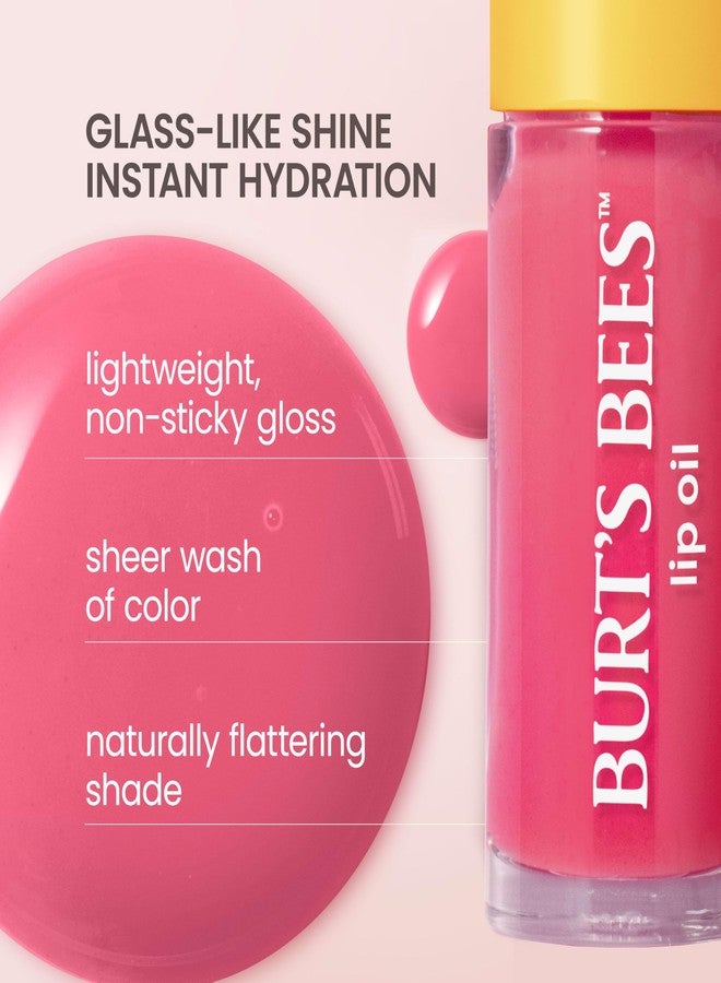 Burt's Bees Lip Oil Pink Sky, Instant Hydration, Nourishes and Softens Lips, Sheer Wash of Color, High Shine Finish, Responsibly Sourced Jojoba Oil, Non Sticky, Wand Applicator, 0.15 Ounce - Image 3