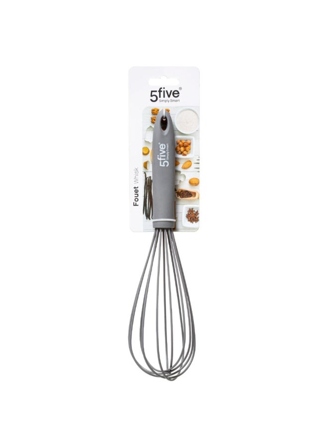 Five Simply Smart Durable Sturdy Kitchen Silicon Whisk Grey 28 x 7.4 x 7.4 cm 146609 - Image 2