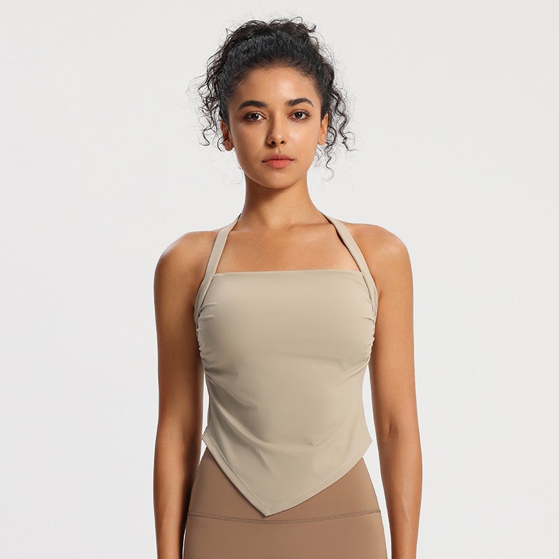Fixed Cup Sports Bra Women'S Square Collar Girl Style Sports Bra Beautiful Back Quick-Drying Fitness Clothing Top Running Vest - Image 1