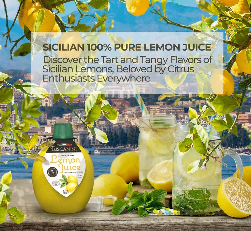 Tuscanini 100% Sicilian Lemon Juice - Not from Concentrate, 6.7oz Lemon Shaped Squeeze Bottle, Kosher Certified - Image 2