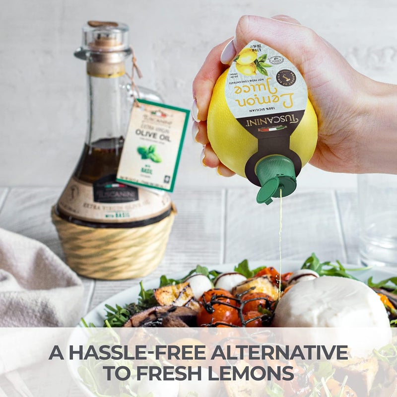Tuscanini 100% Sicilian Lemon Juice - Not from Concentrate, 6.7oz Lemon Shaped Squeeze Bottle, Kosher Certified - Image 4