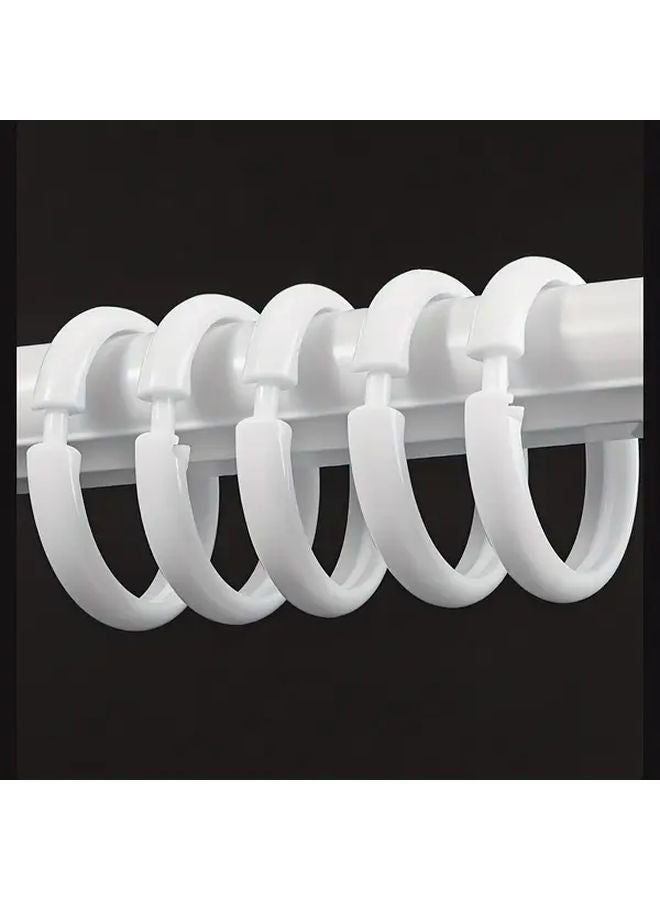10 Pcs White Snap On Curtain Rings Quick Release No Rod Needed Silent Track - Image 4