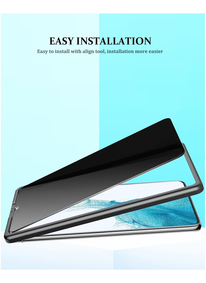 Denx Privacy Screen Protector Compatible with Samsung Galaxy S24 Ultra, CD Texture Tempered Glass, With Black Camera Lens Protector, Support Fingerprint ID  - Image 5