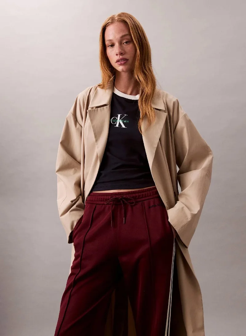 Calvin Klein Jeans Deep Rouge High Shine French Terry Track Pants for Women | Best Price UAE