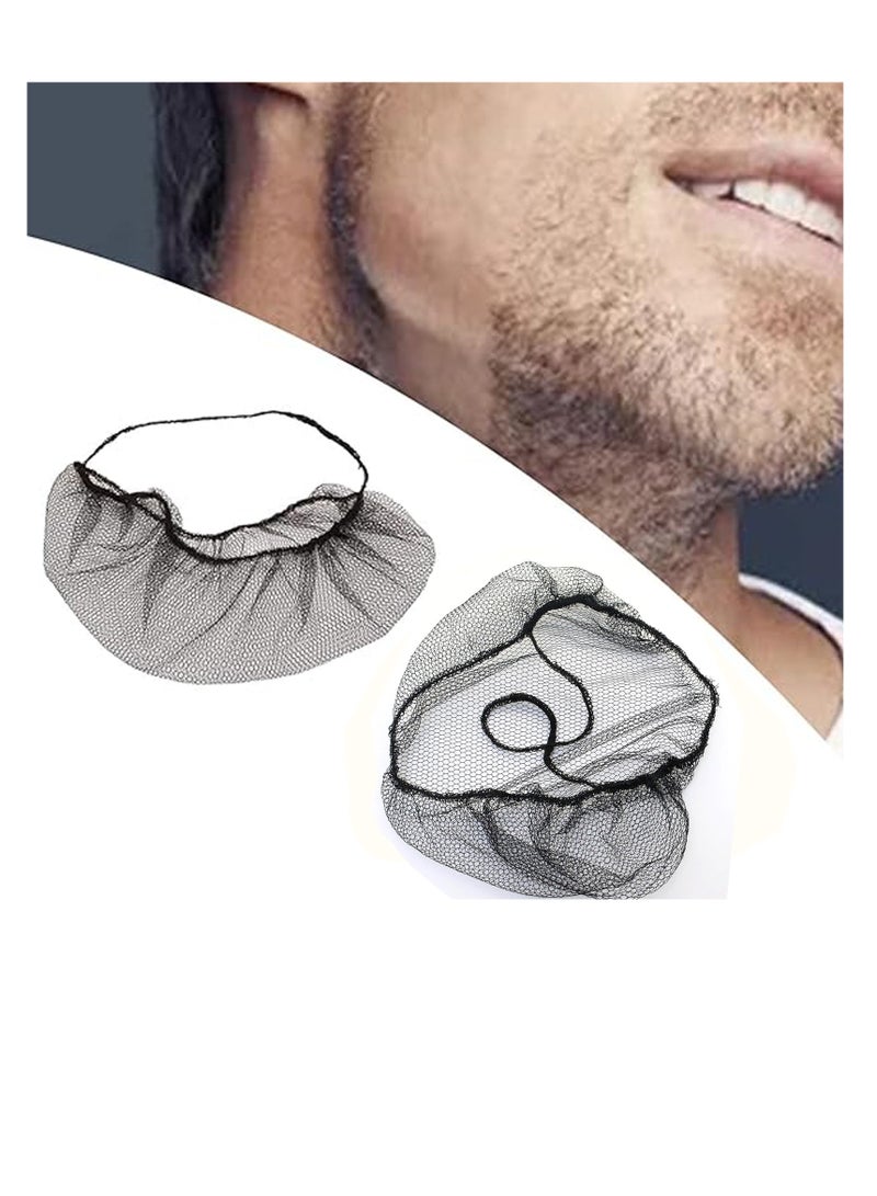 غلاف اللحية, 100Pcs لحية الشبكة, شبكة لحية النايلون المرنة للرجال - Image 5