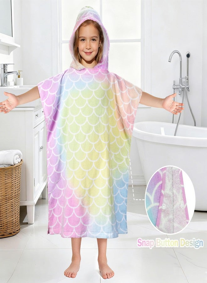 Tirrinia Kids Hooded Beach Towel, Toddler Hooded Bath Towel & Poncho Towel Super Absorbent, Wearable Swim Towel for Kids 3-6 Years Boys Girls at Bath Pool Beach, Birthday Gifts, Rainbow - Image 4