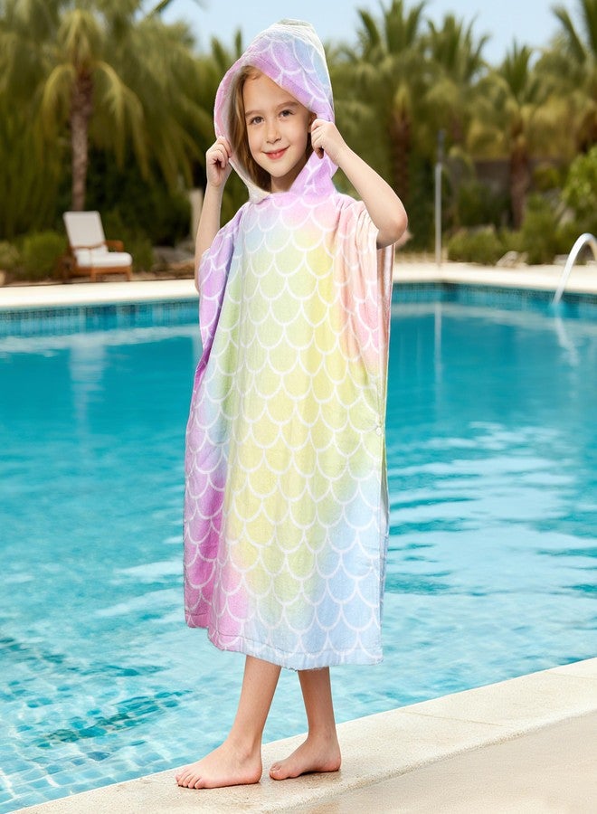 Tirrinia Kids Hooded Beach Towel, Toddler Hooded Bath Towel & Poncho Towel Super Absorbent, Wearable Swim Towel for Kids 3-6 Years Boys Girls at Bath Pool Beach, Birthday Gifts, Rainbow - Image 3