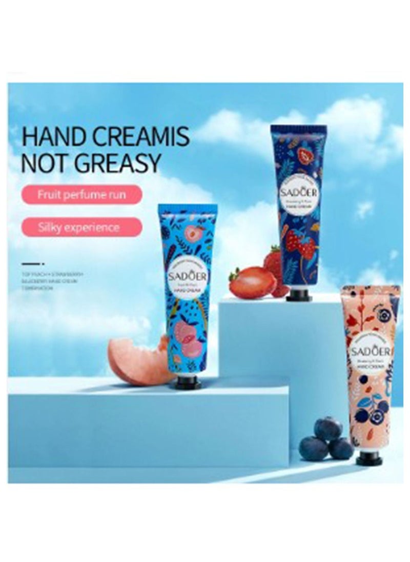 SADOER - A set of hand creams consisting of 5 pieces with extracts (strawberry - peach - grape) to moisturize and care for the hands - Image 1