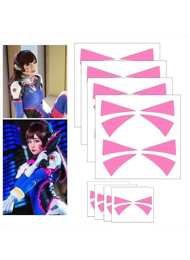 Dream Loom - Cosplay Face Temporary Tattoos, 12 Tattoos Overwatch DVa Face Tattoo Stickers 2 Sizes - Image 1