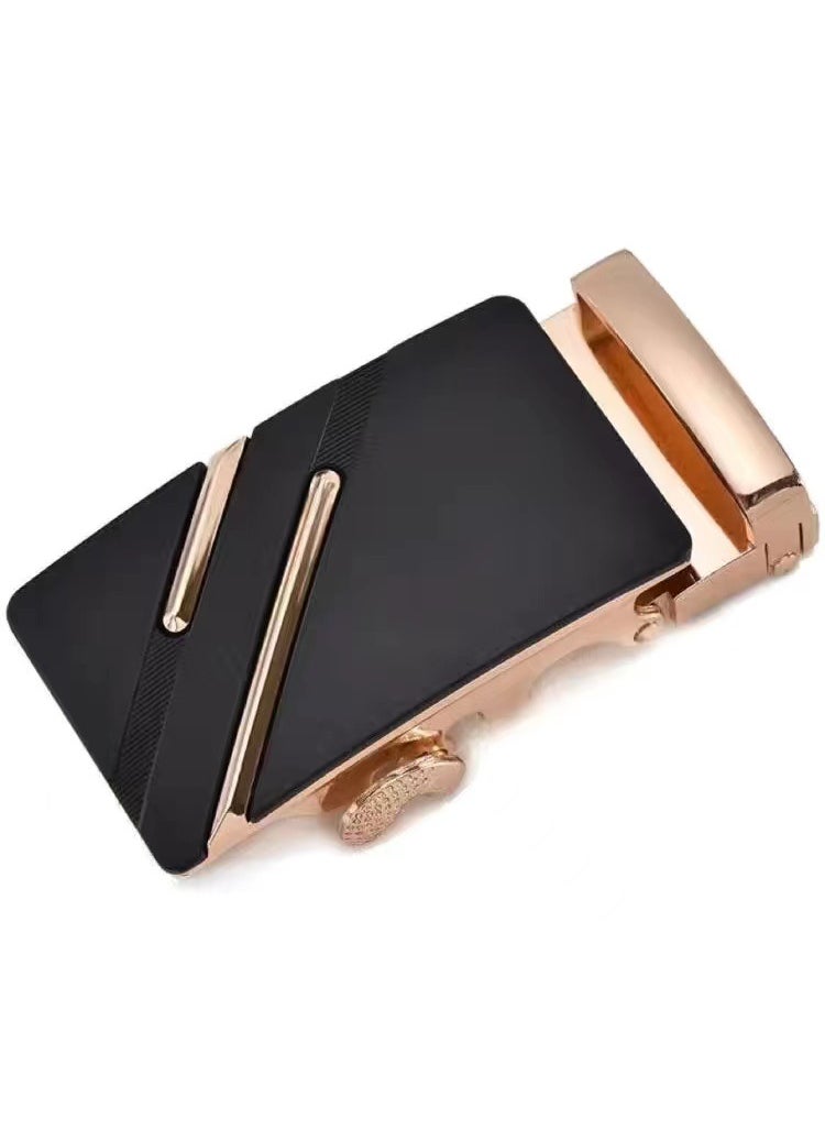 Generic 2023 Trendy Mens Alloy Belt Buckle 3.5CM gold slash parallel bars 