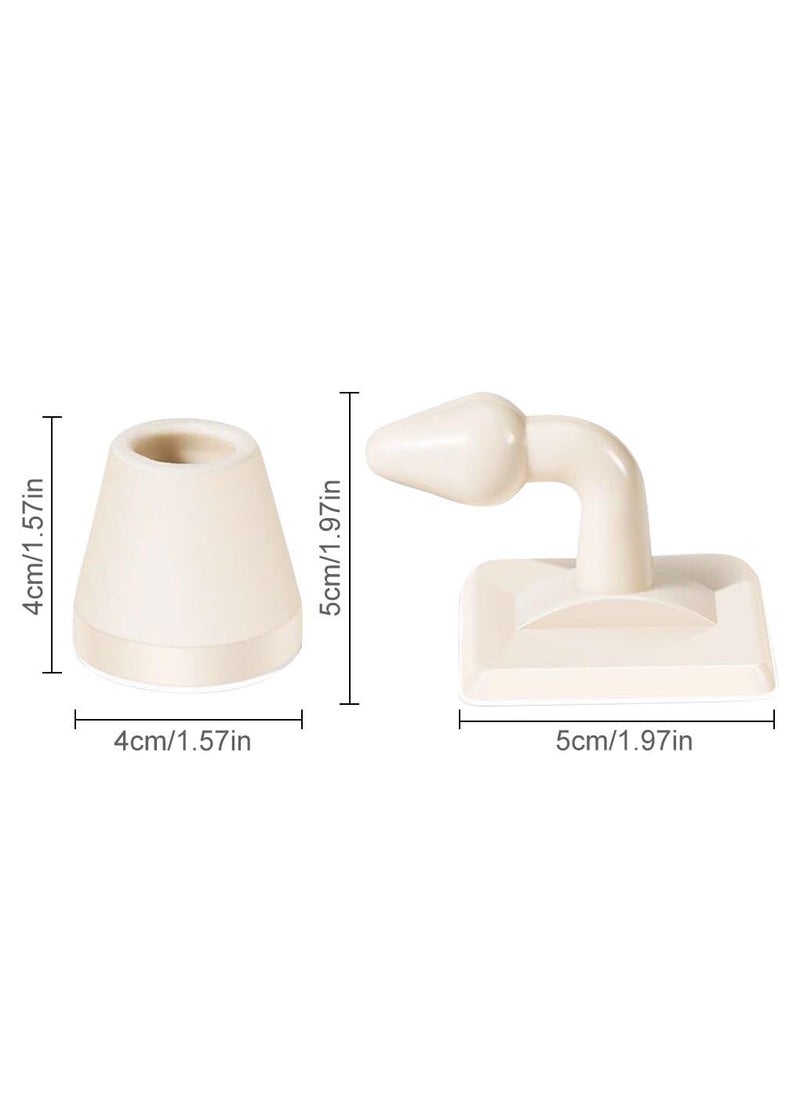 2HEET 2heet 1pc ABS Silicone Door Stopper NonPunching SelfAdhesive Silent Wall Protective Pad Hidden Door Bumper for Home Office and Apartment Use White Color for Door Impact Prevention  - Image 2