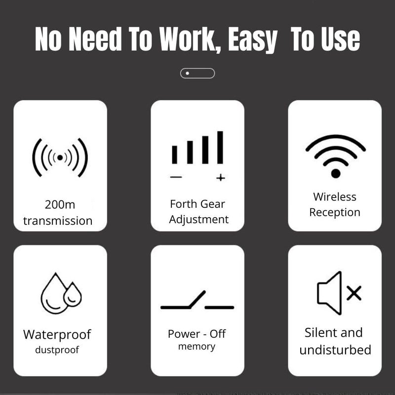 STAR WORK Smart Wireless Waterproof Doorbell With LED Light 200 Meter Long Operating Range, 38 Ringtones & 4 Levels Volume, Easy Plug-In Design for Home, Office (White One Bell One Receivers) - Image 3