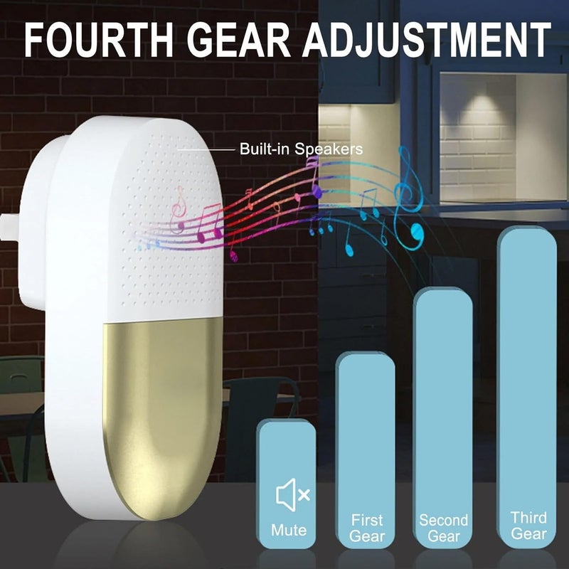 STAR WORK Smart Wireless Waterproof Doorbell With LED Light 200 Meter Long Operating Range, 38 Ringtones & 4 Levels Volume, Easy Plug-In Design for Home, Office (White One Bell One Receivers) - Image 4