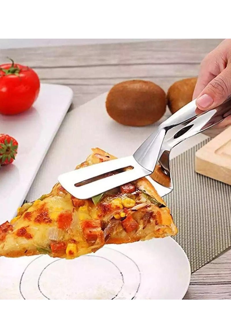 Generic Multi-Purpose Stainless Steel Kitchen Tongs for Grilling & Cooking – Portable Food Clamp for Picnics & Buffets, Perfect for BBQ & Serving (Set of 2)  - Image 1