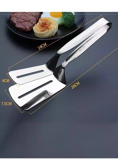 Generic Multi-Purpose Stainless Steel Kitchen Tongs for Grilling & Cooking – Portable Food Clamp for Picnics & Buffets, Perfect for BBQ & Serving (Set of 2)  - Image 2