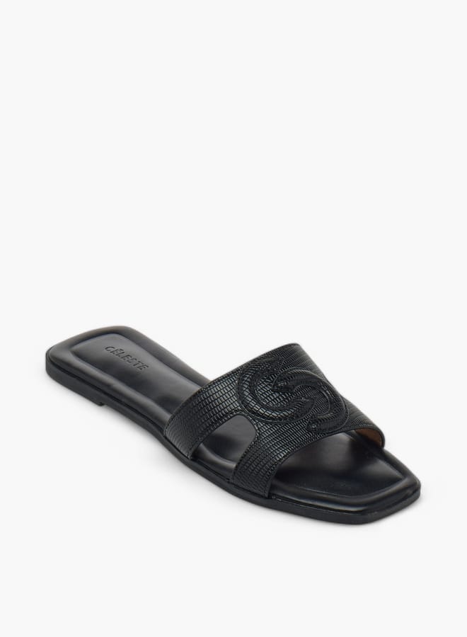 Women's Logo Embossed Slip-On Sandals