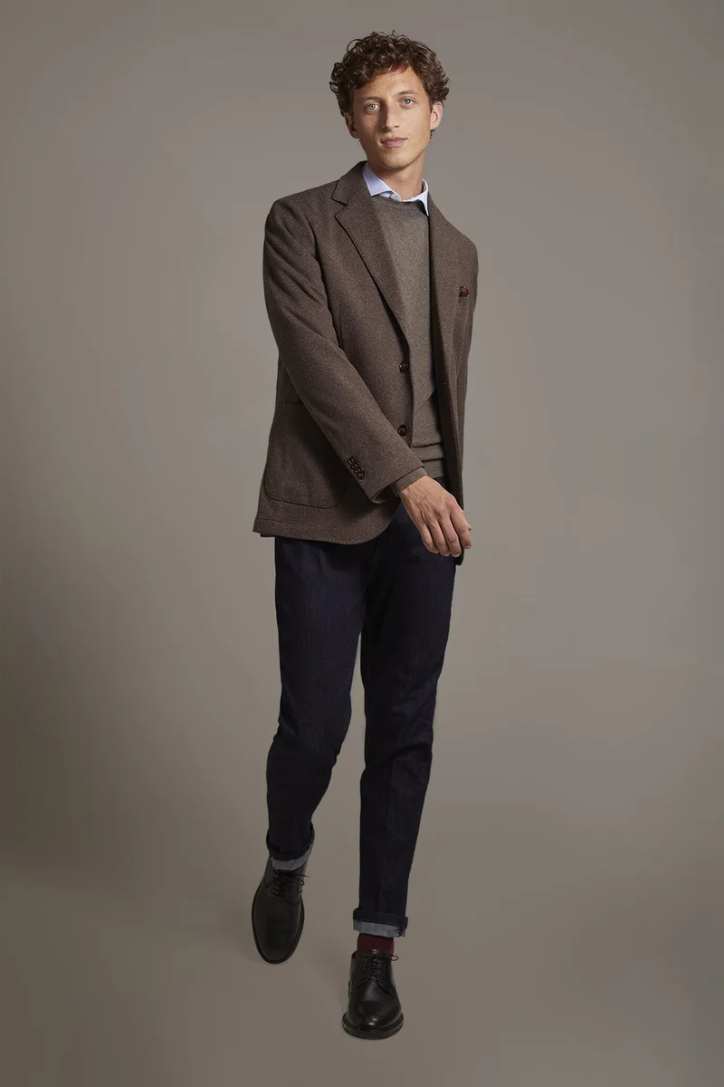 دوبل غانغر Single-breasted jersey jacket - Taupe