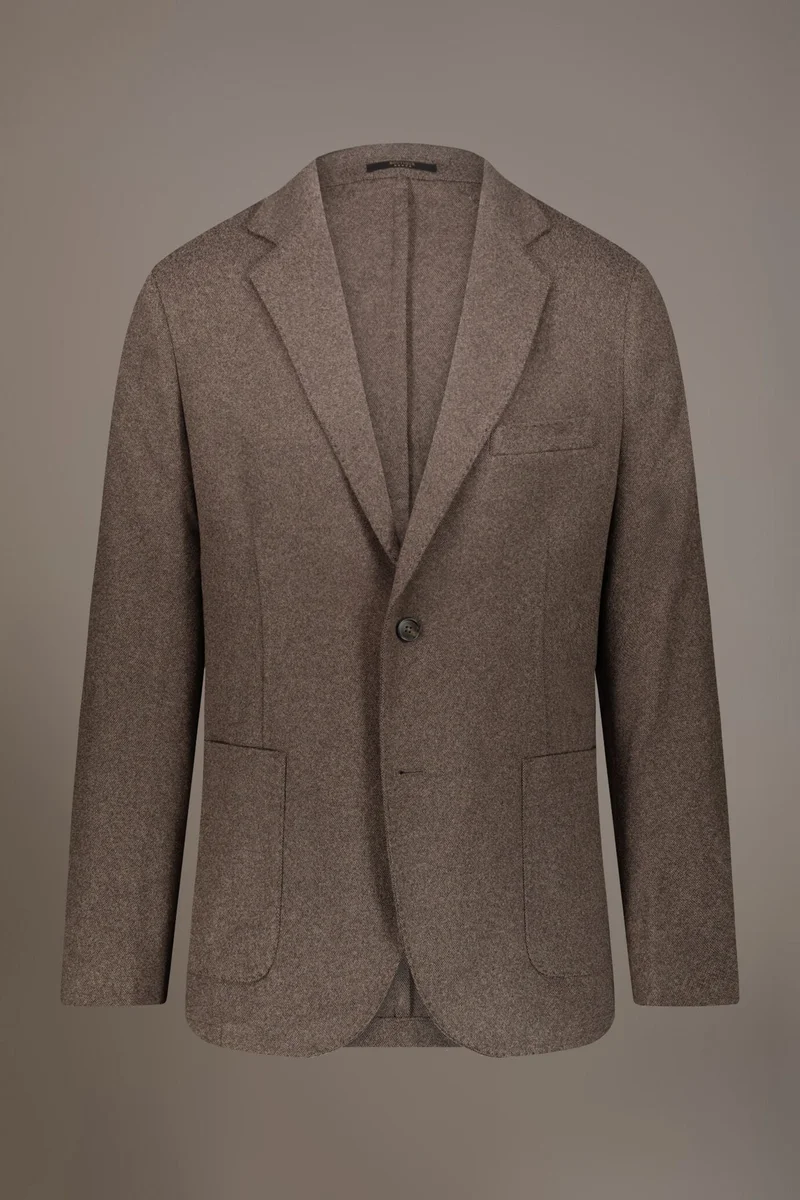 Single-breasted jersey jacket - Taupe