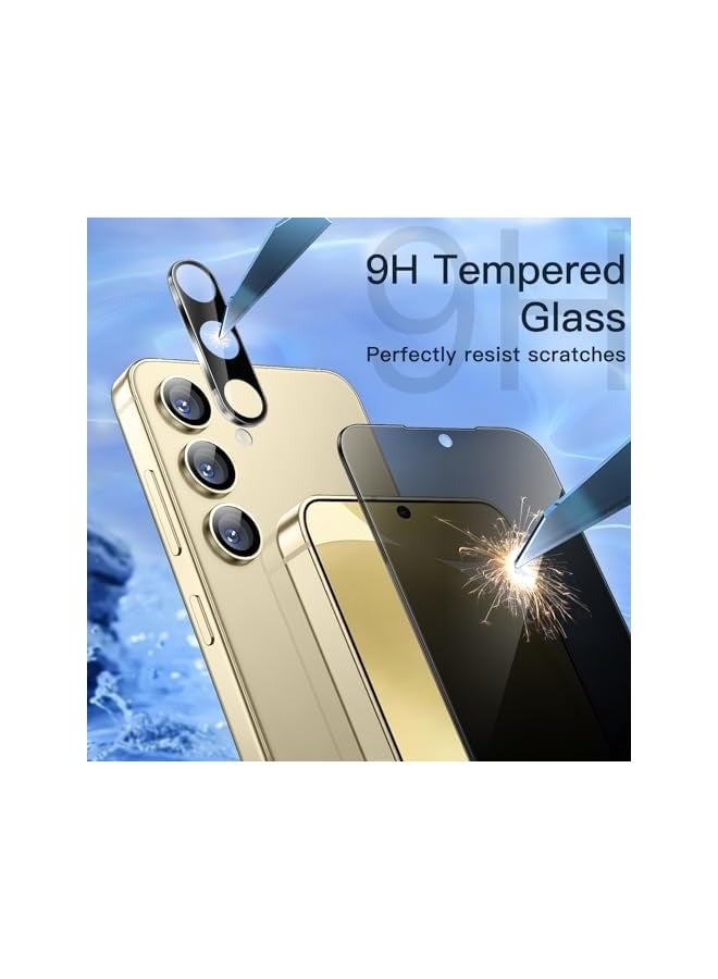 جي تيك واقي شاشة للخصوصية لهاتف Galaxy S24 5G مقاس 6.2 بوصة مع واقي عدسة الكاميرا، وفيلم زجاجي مقوى مضاد للتجسس، ومتوافق مع معرف بصمة الإصبع، وعبوتان لكل منهما - Image 4
