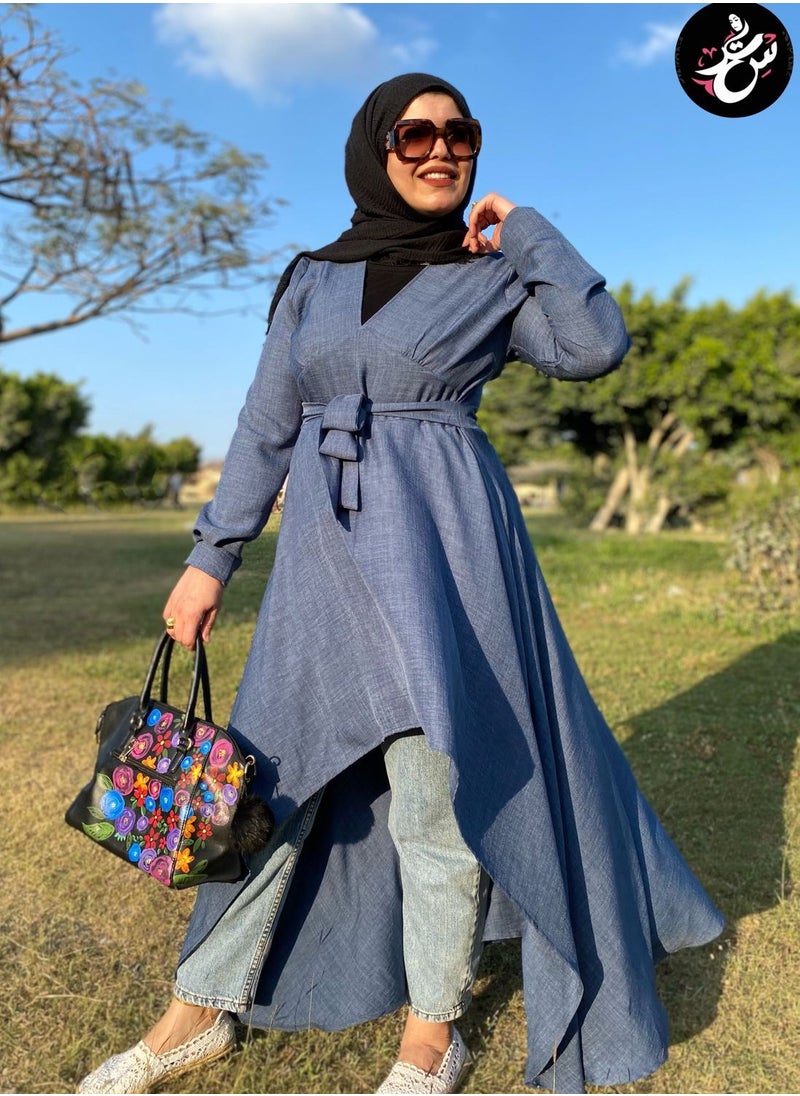 Setr - Long Blouse - Linen Blue - Image 1