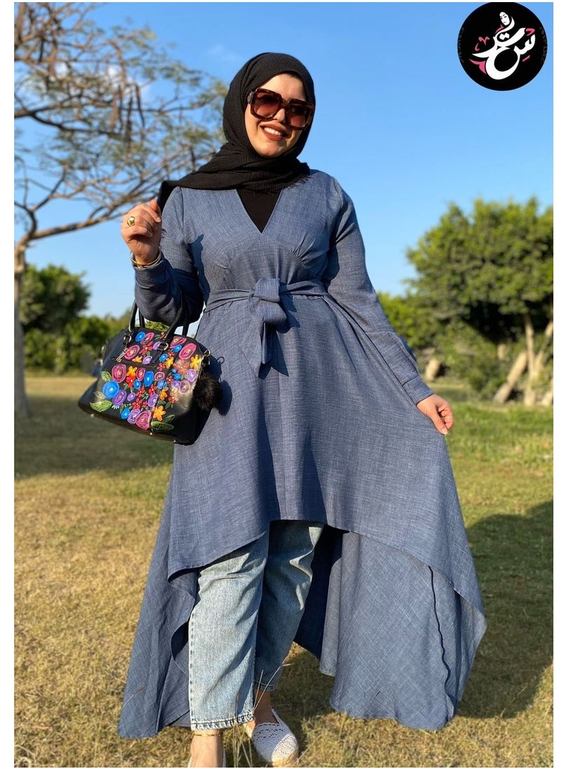 Setr - Long Blouse - Linen Blue - Image 1
