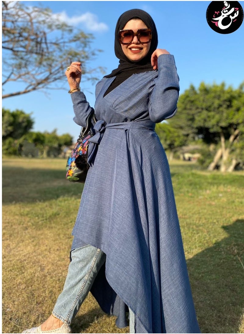 Setr - Long Blouse - Linen Blue - Image 1