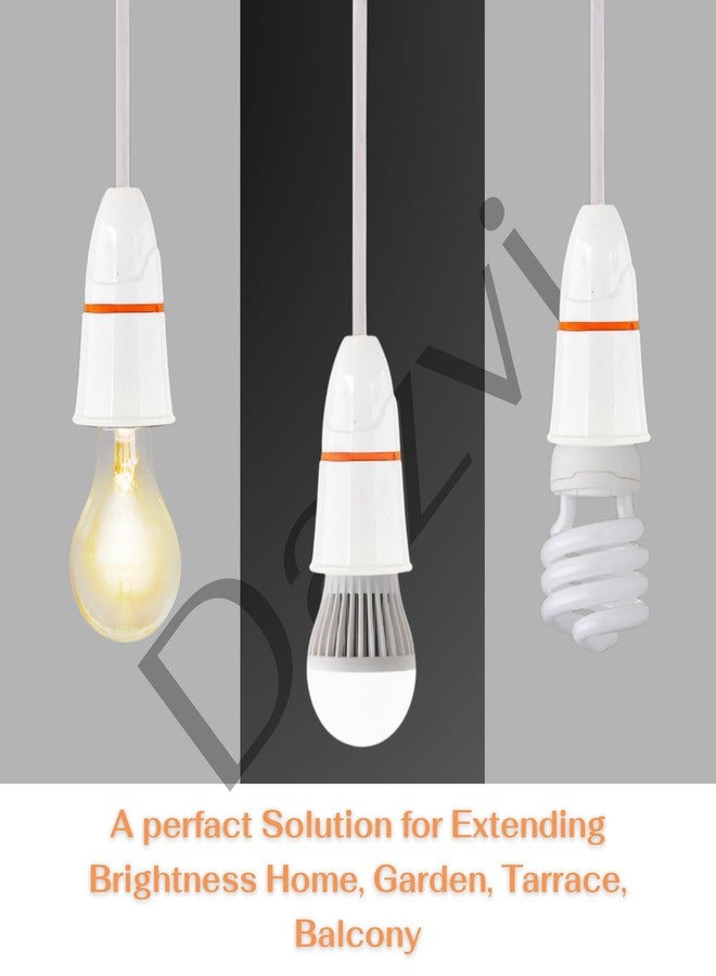 DAZVI Extension Cable Bulb Holder with Plug Socket & Flexible Extension Wire 2-Pin, Portable Lamp Holder for Home, Office, Festive Lighting Diwali Christmas Parties | 2/4/6/8/10 m – Made in India (2 Meter) - Image 4