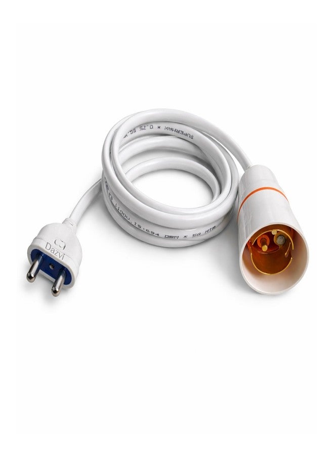 DAZVI Extension Cable Bulb Holder with Plug Socket & Flexible Extension Wire 2-Pin, Portable Lamp Holder for Home, Office, Festive Lighting Diwali Christmas Parties | 2/4/6/8/10 m – Made in India (2 Meter) - Image 1