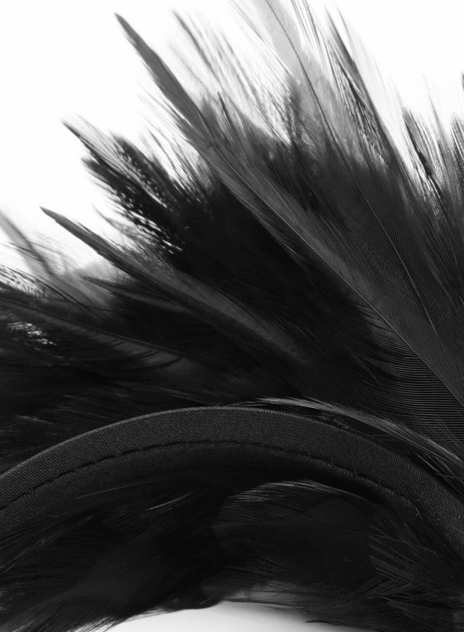 MWOOT 1920s Fascinator Feather Headband, Hair Accessories Kentucky Derby Headpiece for Cocktail Wedding Tea Party Decoration(Black) - Image 4
