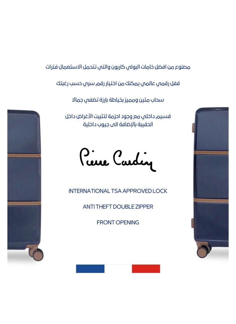 pierre cardin - Hardside Luggage Classic Leather Collection Set of 3 - Image 1