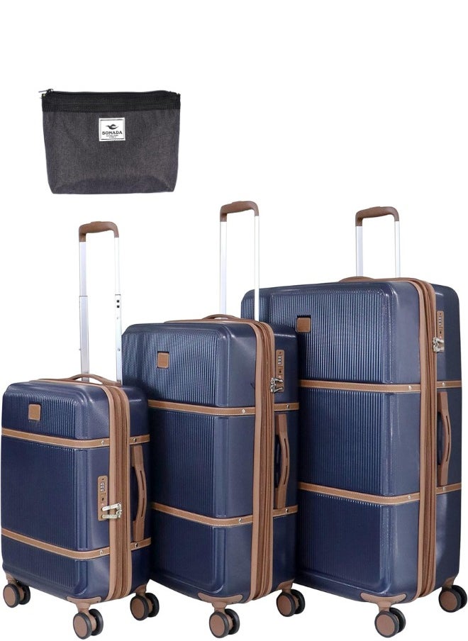 pierre cardin - Hardside Luggage Classic Leather Collection Set of 3 - Image 1