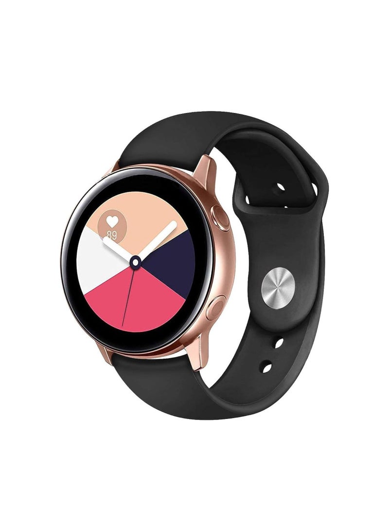 Strap Band Silicone 22MM For Samsung galaxy watch 3 45mm /watch 46mm/Gear S3/Huawei watch GT2E/GT (42mm)/GT2 Pro/GT2 46MM/honor Magic Watch2 48mm/Amazfit GTR 48mm/GTR 2/2e (Black) - Image 1