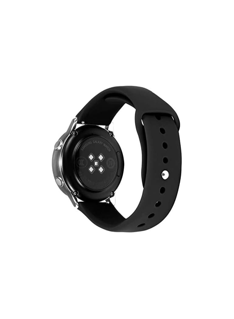 Strap Band Silicone 22MM For Samsung galaxy watch 3 45mm /watch 46mm/Gear S3/Huawei watch GT2E/GT (42mm)/GT2 Pro/GT2 46MM/honor Magic Watch2 48mm/Amazfit GTR 48mm/GTR 2/2e (Black) - Image 2