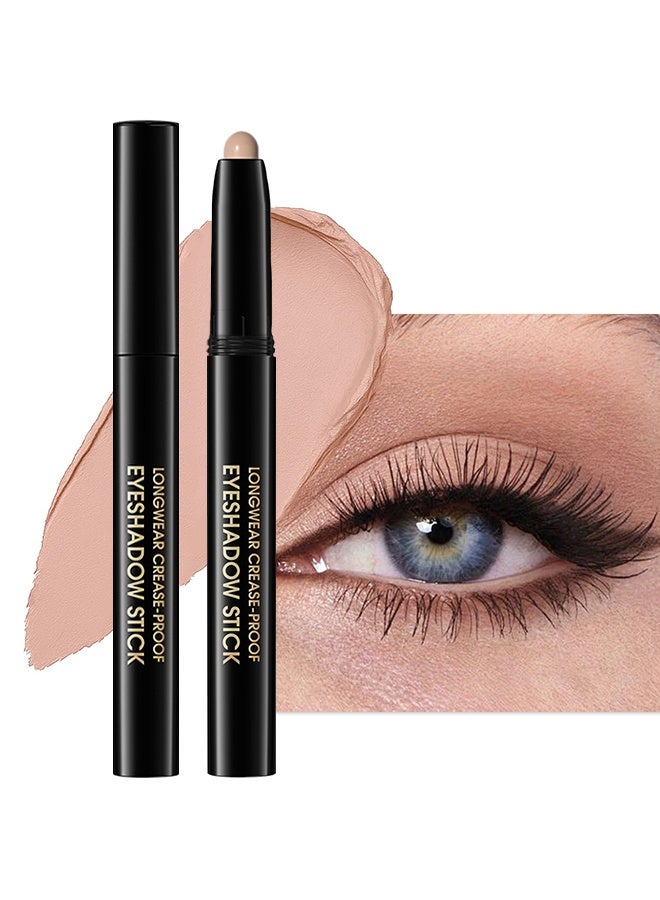 lakerain Longwear Crease-Proof Eyeshadow Stick, Waterproof Cream Eyeshadow Stick, Dark Brown Matte Eye Shadow Sticks, Cream to Powder Eyeshadow Crayon, Buildable & Blendable Long-Lasting Eye Shadow Stick, Vegan & Cruelty-Free #3 DESERT - Image 1