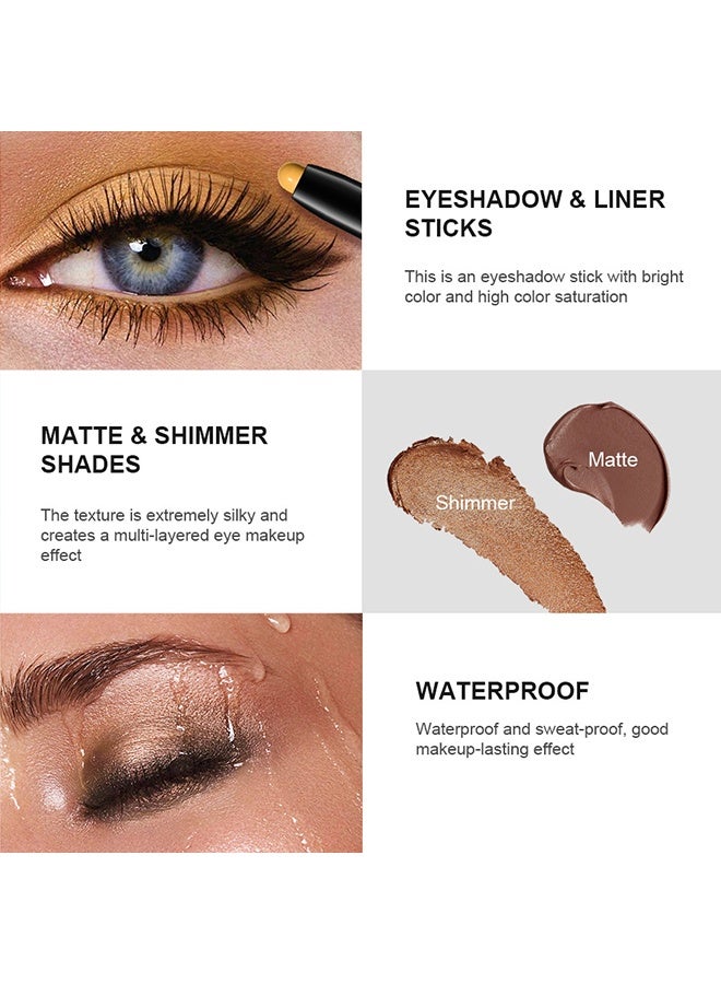 lakerain Longwear Crease-Proof Eyeshadow Stick, Waterproof Cream Eyeshadow Stick, Dark Brown Matte Eye Shadow Sticks, Cream to Powder Eyeshadow Crayon, Buildable & Blendable Long-Lasting Eye Shadow Stick, Vegan & Cruelty-Free #3 DESERT - Image 4