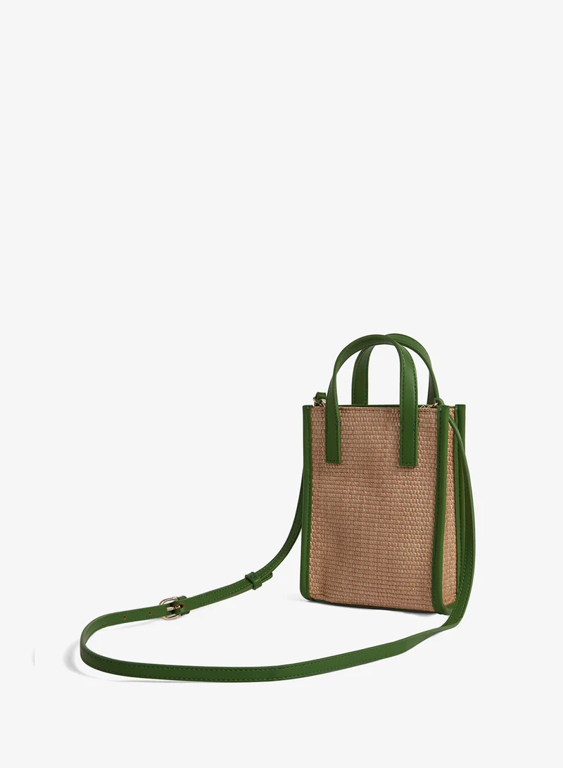 Ted Baker Paulii Faux Raffia Mini Icon Crossbody