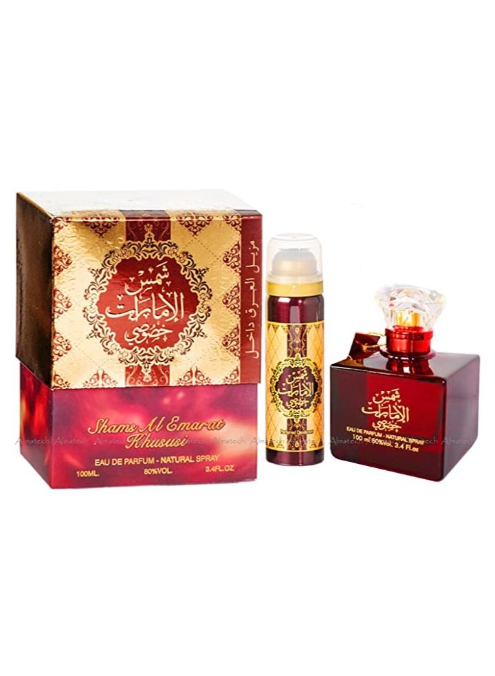 Ard Al Zaafaran ARD AL ZAAFARAN SHAMS AL EMARAT KHUSUSI (G.SET) EDP 100ML + DEO 50ML INSIDE  - Image 1