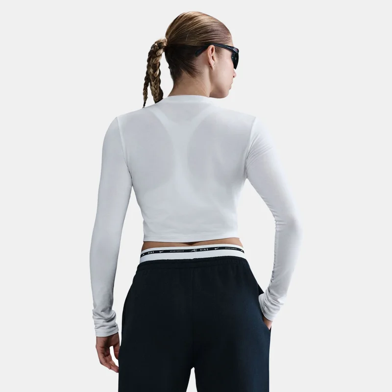 Nike White Women's Sportswear Chill Knit Crop Top for Women | Best Price UAE