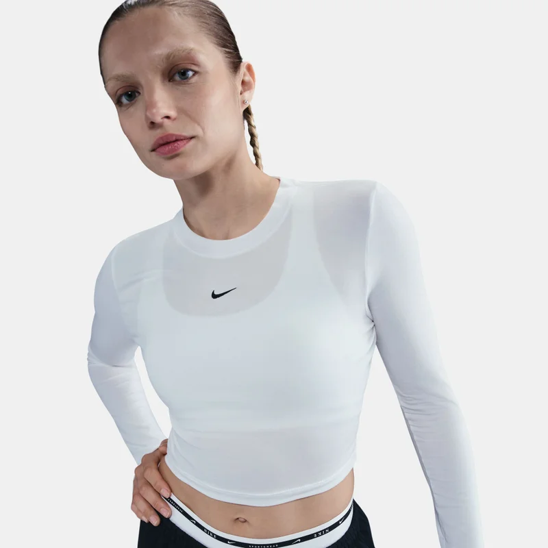 Nike White Women's Sportswear Chill Knit Crop Top for Women | Best Price UAE