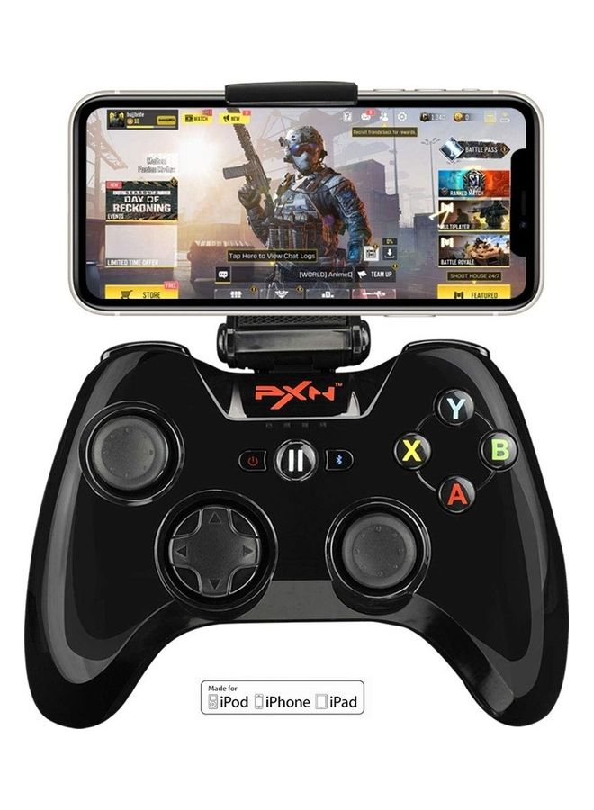 بي اكس ان وحدة تحكم ألعاب بلوتوث لاسلكية معتمدة من MFi 6603 لأجهزة Apple متوافقة مع ألعاب Apple Arcade مع حامل هاتف بمشبك قابل للتعديل - Image 1