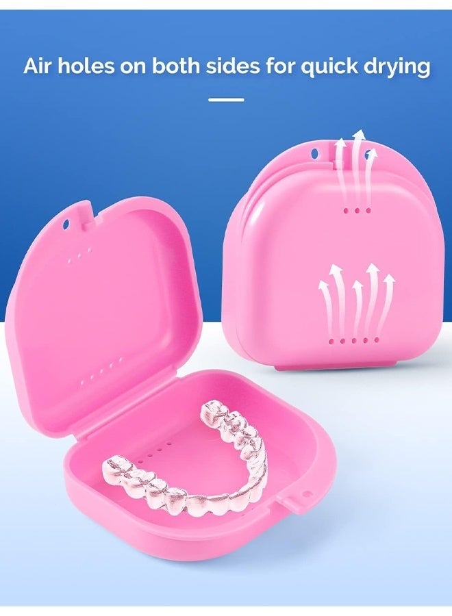 2 Pcs Orthodontic Retainer Case Retainer Case Denture Case with Ventilation Holes for Mouth Guard and Floss Keeps Dental Appliances Clean Home Travel Blue - Image 2