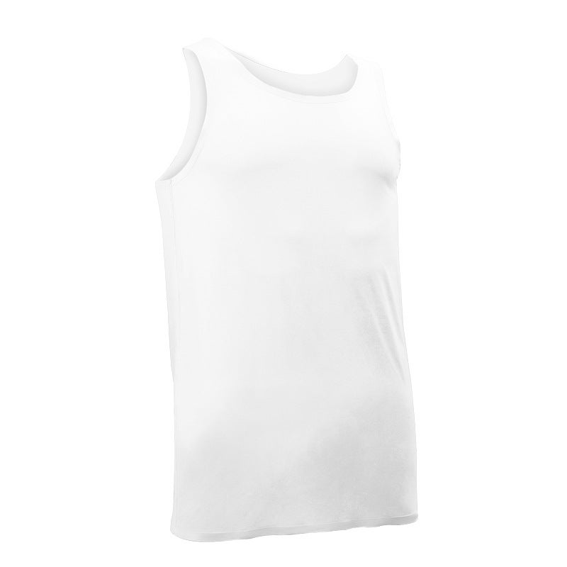 Vest Men'S Ice Silk Seamless Inner Sweat Men'S Sleeveless Underwear Pure White Sports Hurdle Summer Thin Base Shirt - Image 1