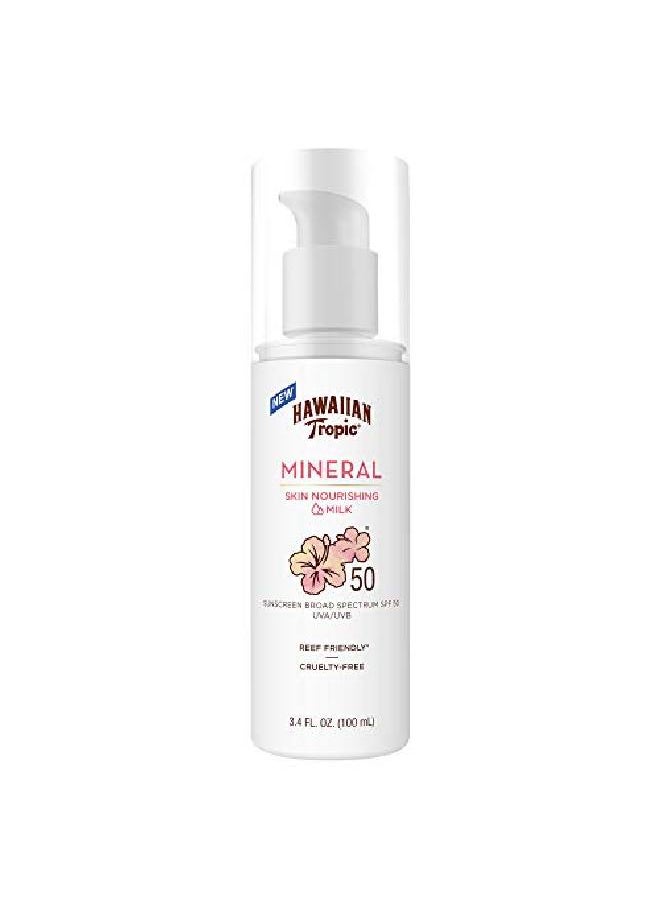 Hawaiian Tropic Mineral Sun Milk Body Lotion Spf 50 3.4 Ounces 1 Count  - Image 1