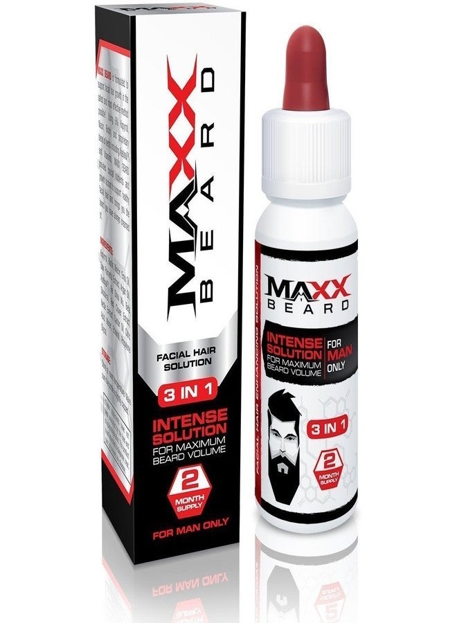 Maxx Beard -#1 Beard Growth Solution, Natural Solution for Maximum Beard Volume-2 Month Supply - Image 1