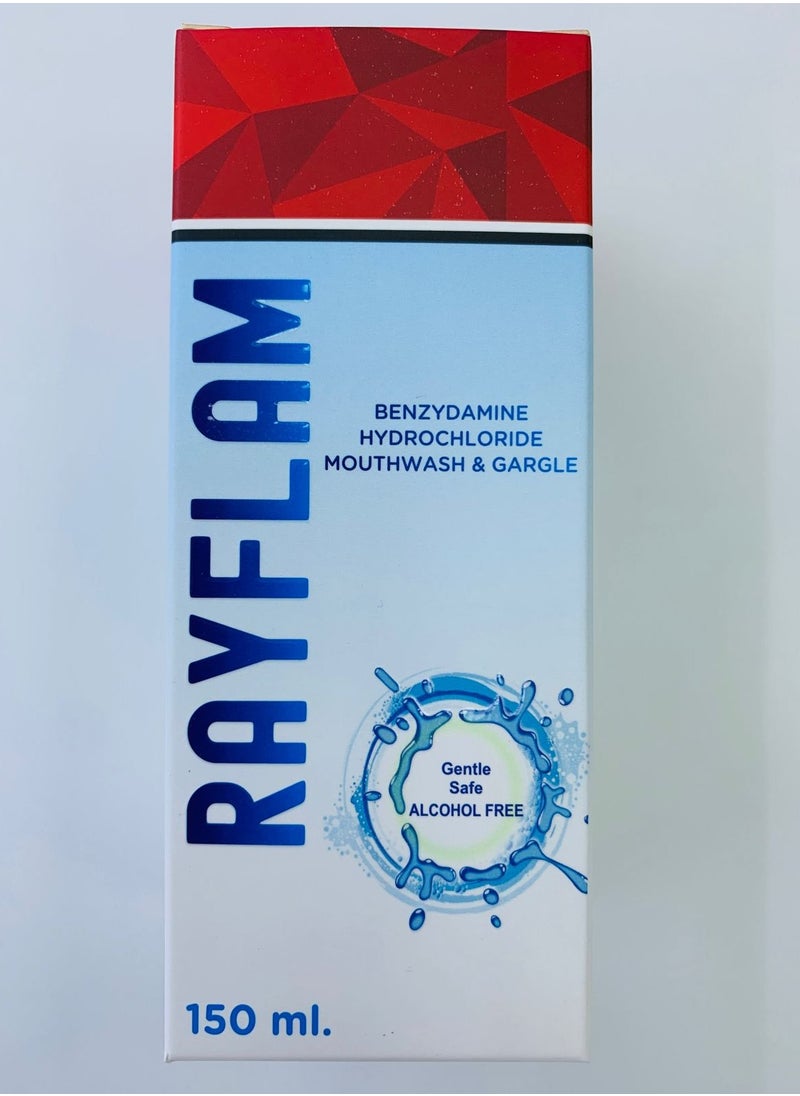 GENTLE - Rayflam Benzydamine Hydrochloride Mouthwash & Gargle 150ml - Image 1