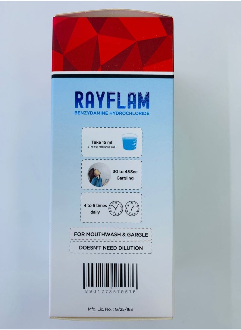 GENTLE - Rayflam Benzydamine Hydrochloride Mouthwash & Gargle 150ml - Image 1